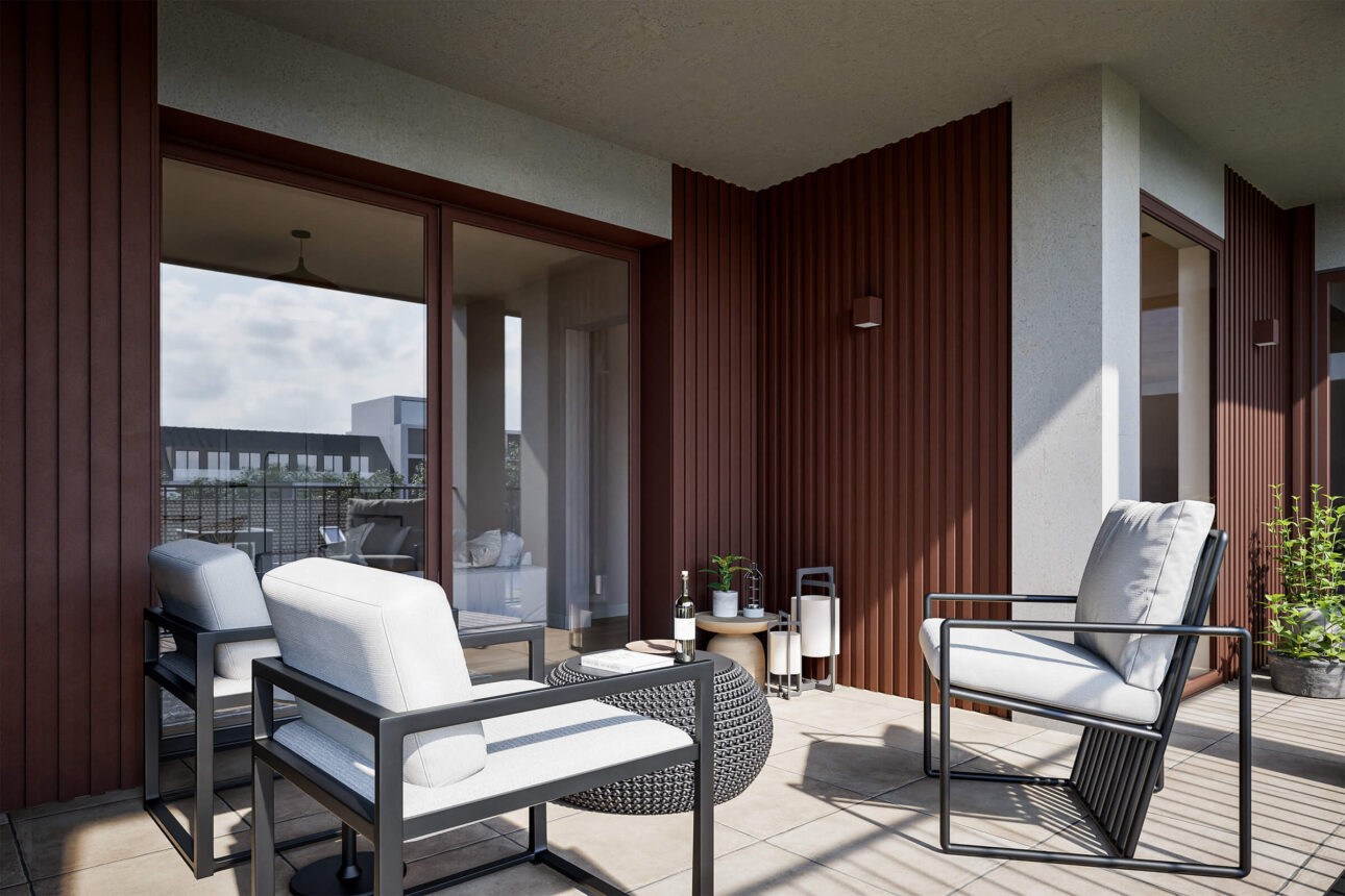 balkon bruine aluminium gevelbekleding