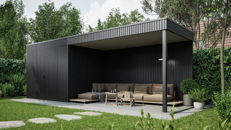 tuinhuis alu gevelbekleding na